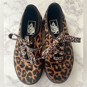 Leopard Fur Kids Vans